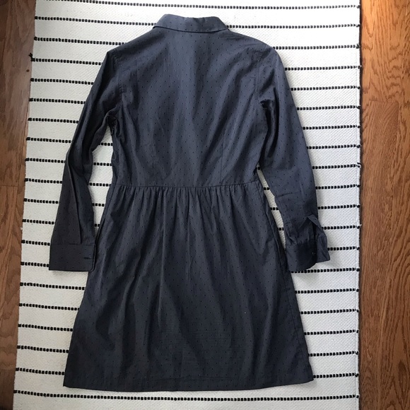 Steven Alan shirt dress Charcoal grey w/ woven dot - Picture 5 of 7
